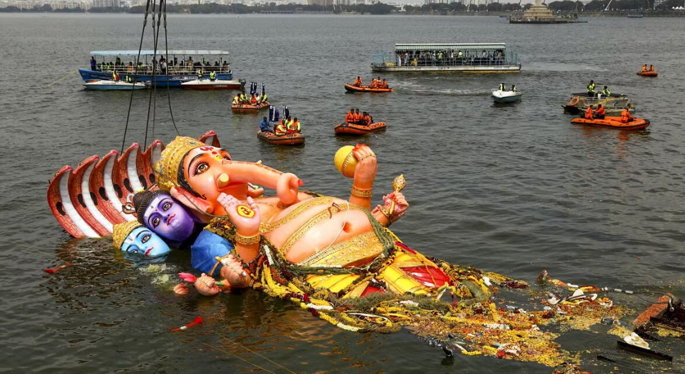 Religious Fervour Marks Immersion of Ganesh Idols in Telangana