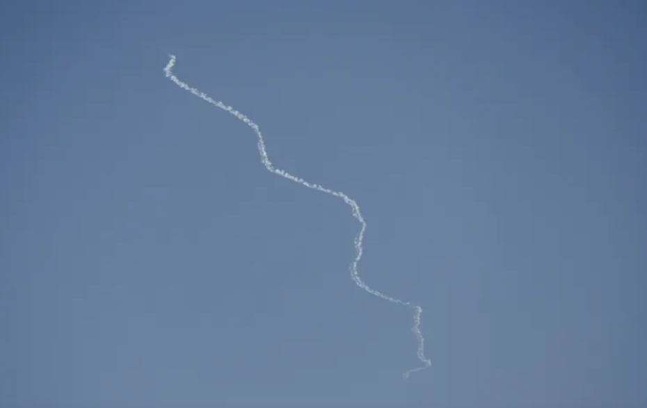 Israel's air defence systems manouvre to intercept rockets fired from Lebanon on Wednesday [Amir Cohen/Reuters]