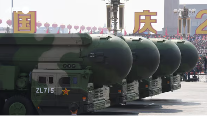 China’s PLA launched an intercontinental ballistic missile (ICBM) into the Pacific Ocean on Wednesday morning(AFP)